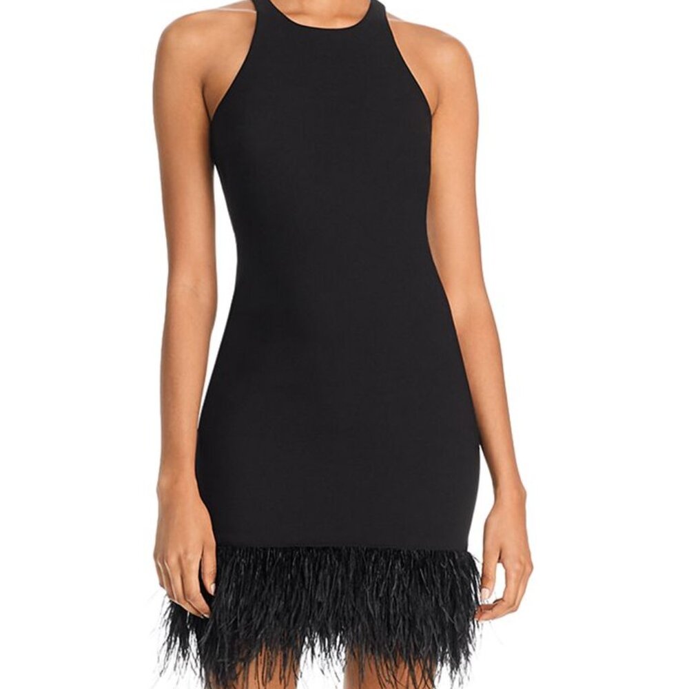Likely Mora Fringe Crew Neck Black Mini Dress Size 2/XS